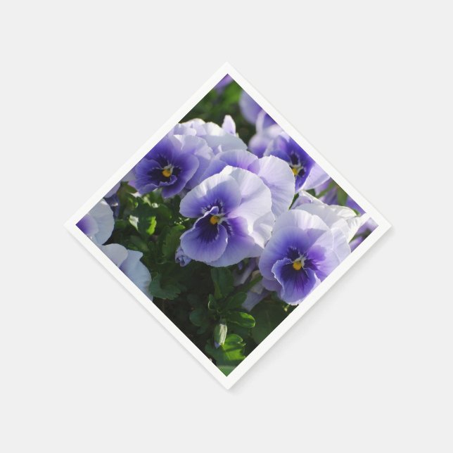 Pastel Blue Pansies Napkin (Corner)