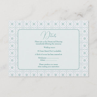 Pastel blue pattern wedding enclosure card