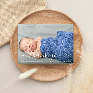 Pastel Blue Photo Thank You Baby Shower Thank You