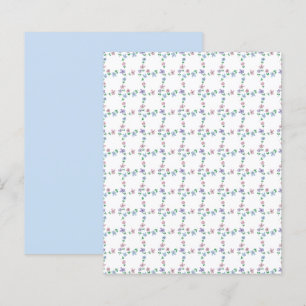 Pastel blue pink flower grid scrapbook paper