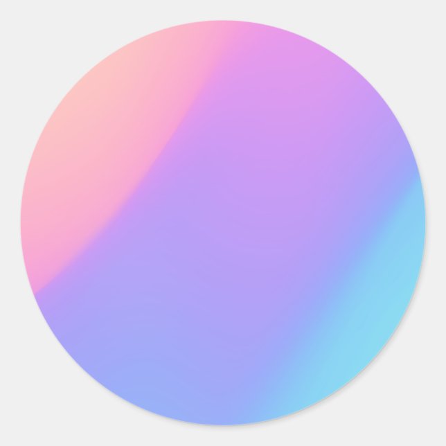 Pastel Blue Pink Purple Classic Round Sticker (Front)