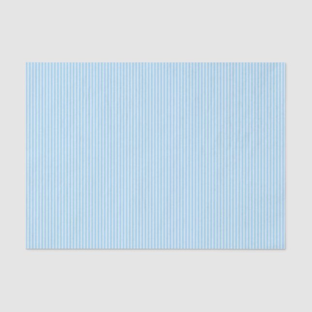Pastel Blue Pinstripes Tissue Paper (Front)