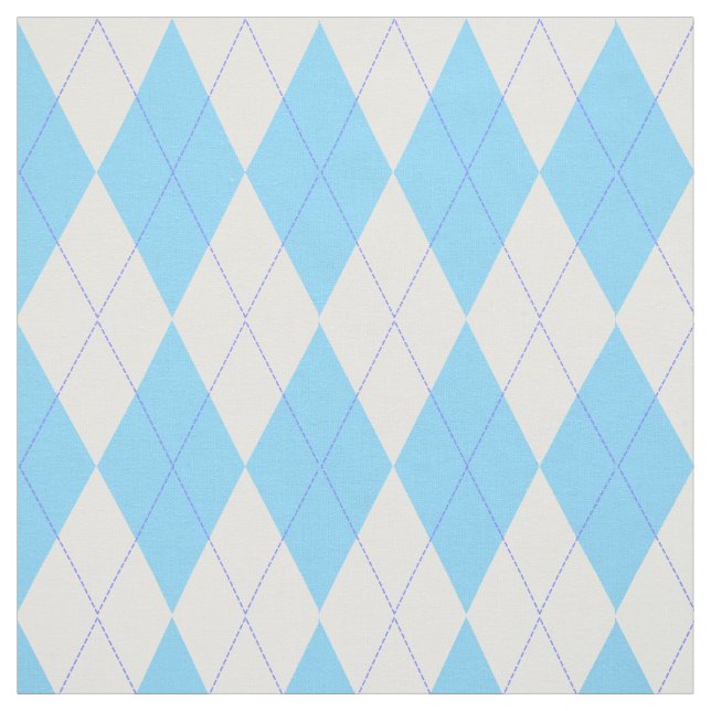 Pastel Blue Plaid Argyle Pattern Fabric (Swatch)