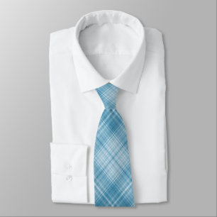 Pastel Blue Plaid Neck Tie