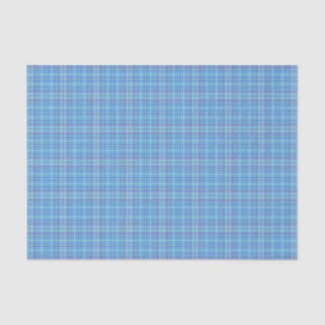Pastel Blue Plaid Tissue Paper (Front)