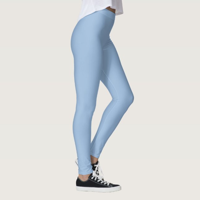 Pastel Blue Plain Solid Colour Leggings (Right)