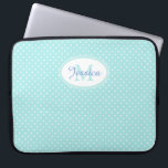 Pastel Blue Polka Dot Personalised Laptop Sleeve<br><div class="desc">Cute polka dot personalised laptop sleeve.</div>