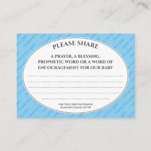 Pastel Blue PROPHETIC PRAYER For Baby Shower Enclosure Card