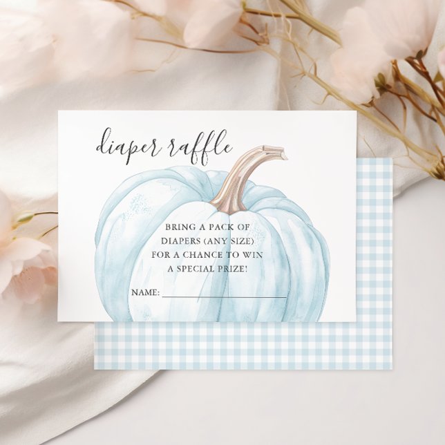 Pastel Blue Pumpkin Baby Shower Diaper Raffle Card (Creator Uploaded)