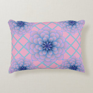 Pastel Blue Purple Floral Pattern Aesthetic Seamle Decorative Cushion