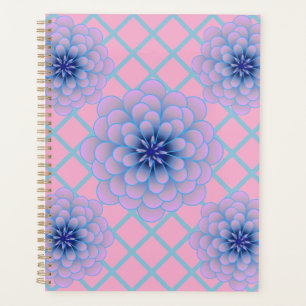 Pastel Blue Purple Floral Pattern Aesthetic Seamle Planner