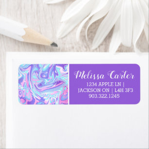 Pastel Blue & Purple Marble Liquid Texture