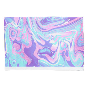 Pastel Blue & Purple Marble Liquid Texture Pillowcase