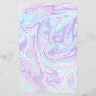 Pastel Blue & Purple Marble Liquid Texture Stationery