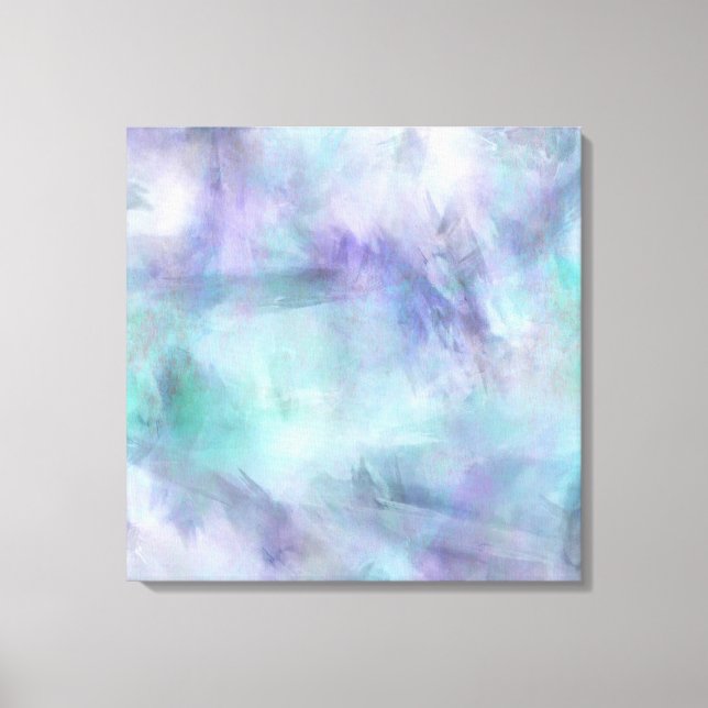 Pastel Blue Purple Watercolor Background Canvas Print (Front)