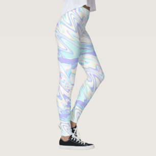 Pastel Blue Purple Yellow Holographic Impression Leggings