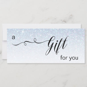 *~* Pastel Blue Rainbow Glitter Trendy Gift Card
