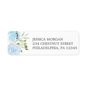 Pastel Blue Return Address Label