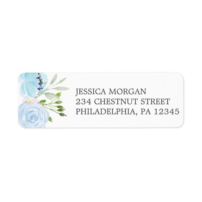 Pastel Blue Return Address Label (Front)