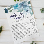 Pastel Blue Roses Floral Game Over or Under Flyer<br><div class="desc">Over or Under bridal shower game.  Pastel blue watercolor floral collection of hand-painted wild roses.   Matching items to complete your event collection are available in our Zazzle store!</div>