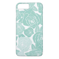 Pastel Blue Roses Personalised iPhone 7 Plus Case