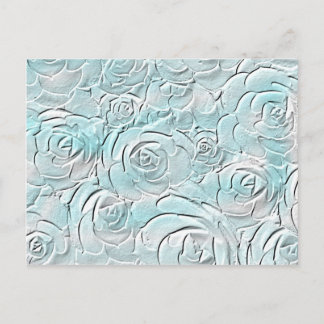 Pastel blue roses postcard