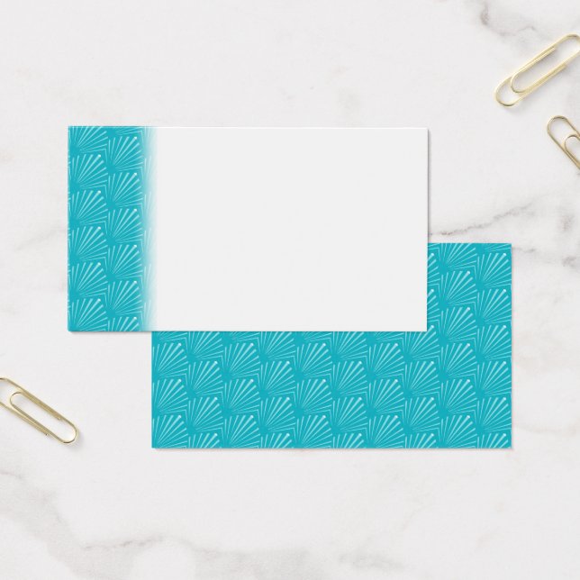 Pastel Blue Seashell Silhouette Diagonal Lines Art (Office)