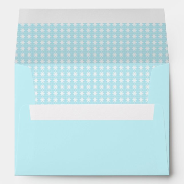 Pastel Blue Snowflake Pattern Envelope (Back (Bottom))