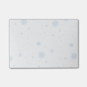 Pastel Blue Snowflake Post-It Notes