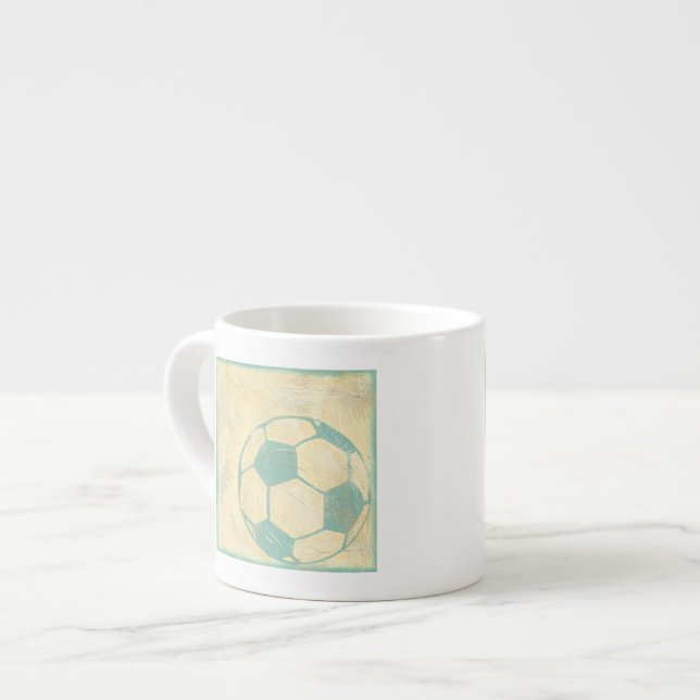 Pastel Blue Soccer Ball by Chariklia Zarris Espresso Cup (Front Left)