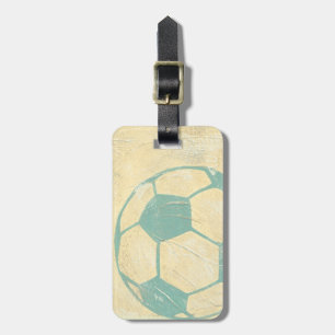 Pastel Blue Soccer Ball by Chariklia Zarris Luggage Tag