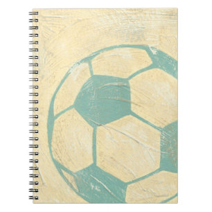 Pastel Blue Soccer Ball by Chariklia Zarris Notebook