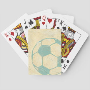 Pastel Blue Soccer Ball by Chariklia Zarris Playing Cards