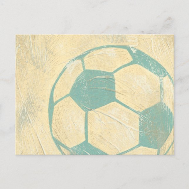 Pastel Blue Soccer Ball by Chariklia Zarris Postcard (Front)
