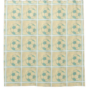 Pastel Blue Soccer Ball by Chariklia Zarris Shower Curtain