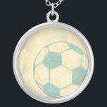Pastel Blue Soccer Ball by Chariklia Zarris Silver Plated Necklace<br><div class="desc">Show your love of the worlds' favourite pastime with this great print of a soccer ball by Chariklia Zarris. The pastel blue and shading give the piece the feel of motion, as if the ball were just kicked and it is rolling by. Purchase a copy today and hang it in...</div>
