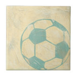 Pastel Blue Soccer Ball by Chariklia Zarris Tile<br><div class="desc">Show your love of the worlds' favourite pastime with this great print of a soccer ball by Chariklia Zarris. The pastel blue and shading give the piece the feel of motion, as if the ball were just kicked and it is rolling by. Purchase a copy today and hang it in...</div>