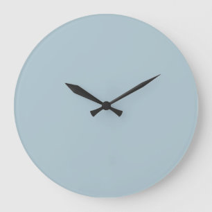 Pastel Blue Solid Colour Classic Elegant Large Clock