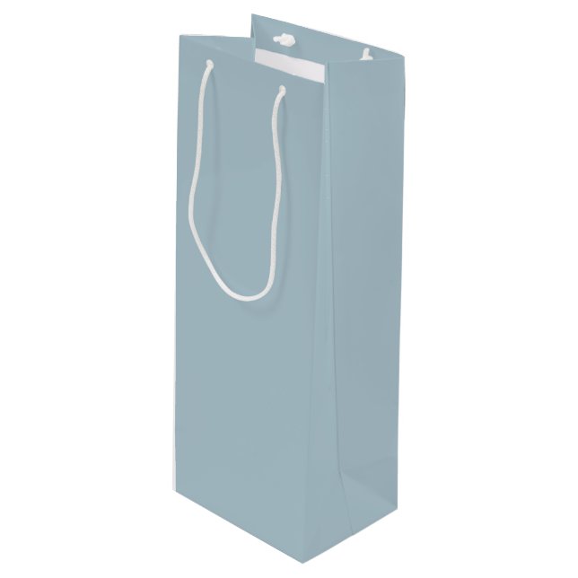 Pastel Blue Solid Colour Wine Gift Bag (Front Angled)