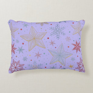 "Pastel Blue Star Pattern Accent Pillow