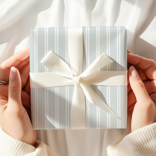 Pastel Blue Stripe Minimal Wrapping Paper