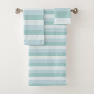 Pastel Blue Striped Modern Elegant Template Bath Towel Set