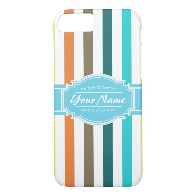Pastel Blue Stripes Personalised Case-Mate iPhone Case (Back)