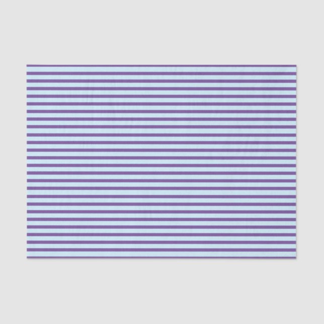 Pastel Blue Stripes Purple Background Tissue Paper (Front)