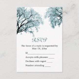 Pastel Blue Trees - RSVP Card