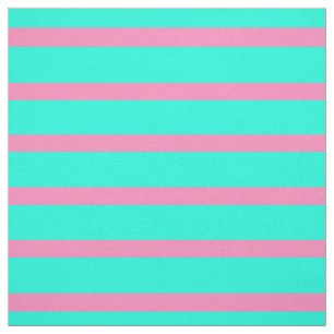 Pastel Blue Turquoise Cyan And Pink Stripes Fabric