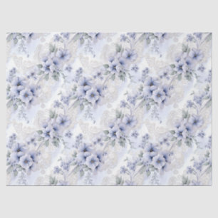 Pastel Blue Victorian Florals & Lace Decoupage   Tissue Paper