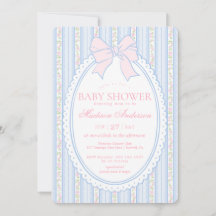 Pastel Blue Vintage Fancy Floral Baby Shower