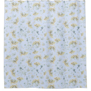 Pastel Blue vintage floral shower curtain
