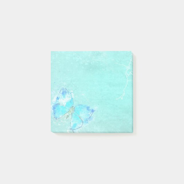 Pastel Blue Watercolor Butterfly  Post-it Notes (Front)